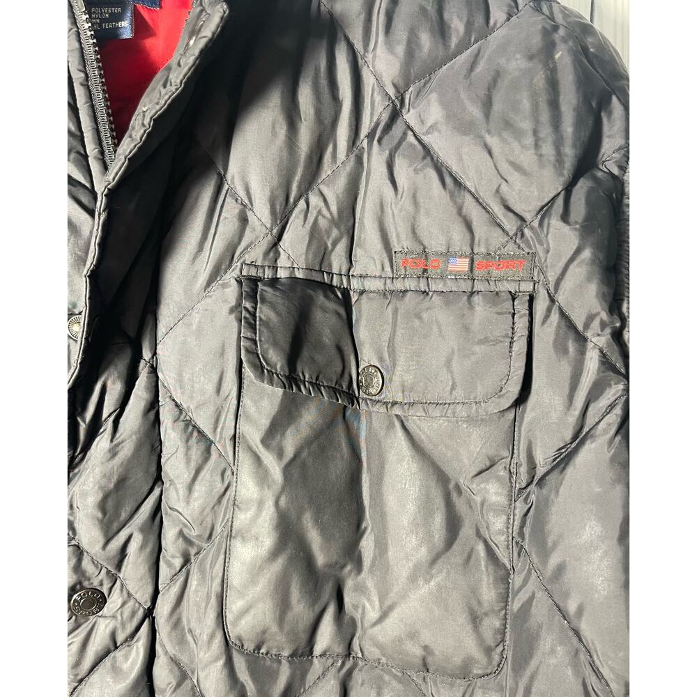 Y2K Vintage Ralph Lauren Polo Puffer Jacket Black Size Large - Picture 2 of 12
